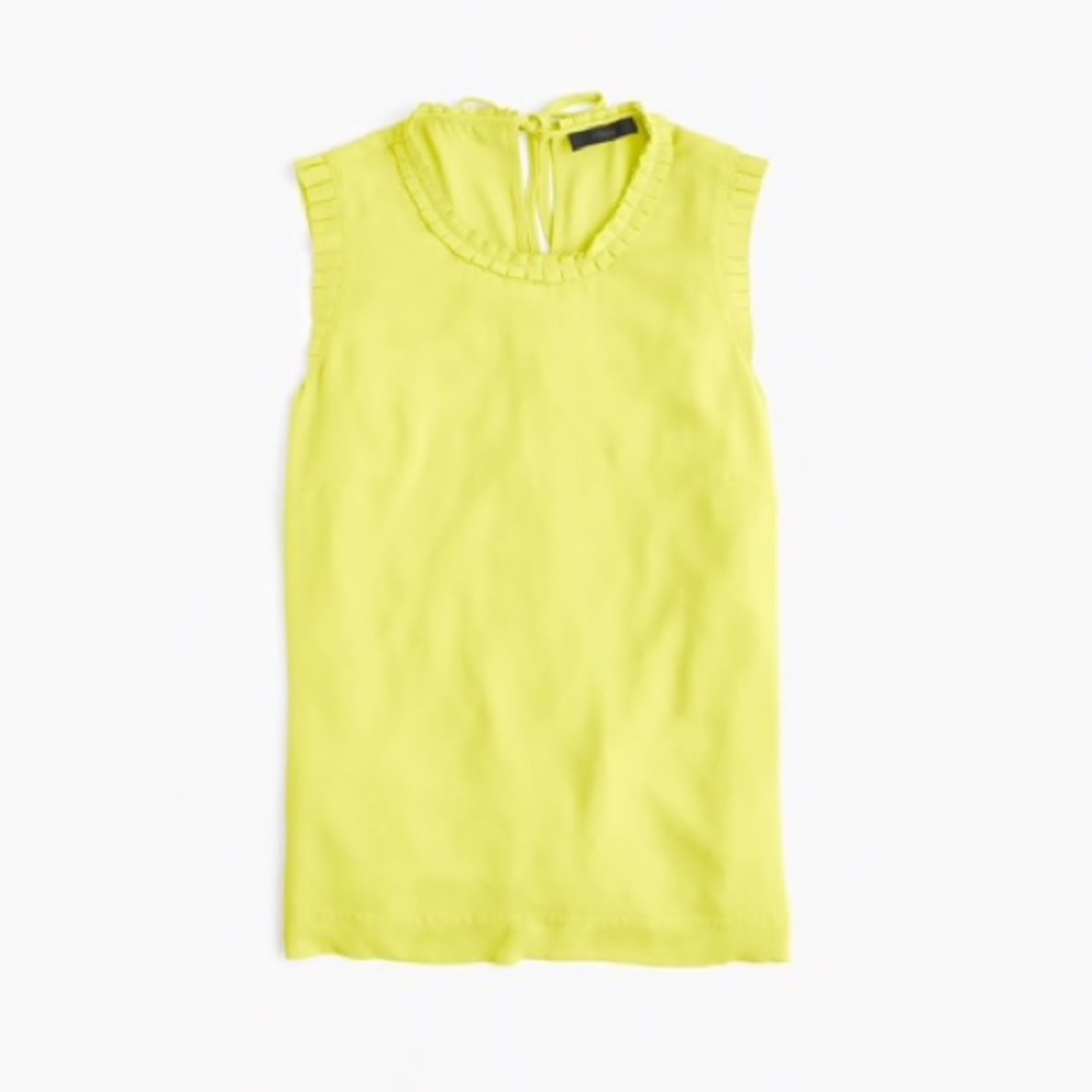 NWT J. Crew Pale Citrus Drapey Ruffle-Trim Top